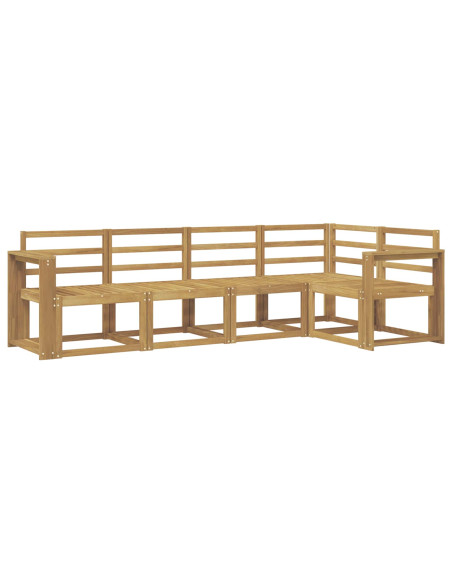 Set di divani da esterno 5 pcs Bianco Legno di Acacia Massello