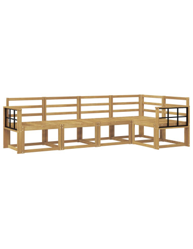 Set di divani da esterno 5 pcs Bianco Legno di Acacia Massello