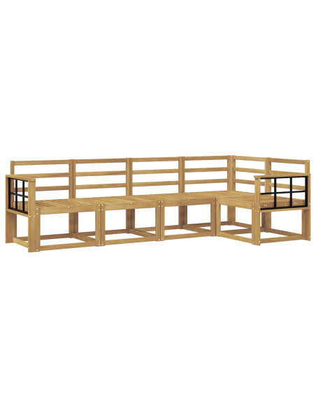Set di divani da esterno 5 pcs Bianco Legno di Acacia Massello
