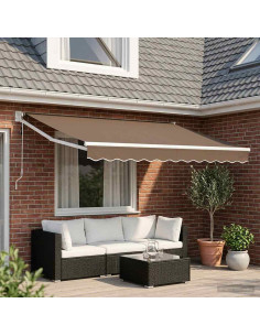 Tenda da Sole Tortora 3 x 2 m Poliestere e Metallo