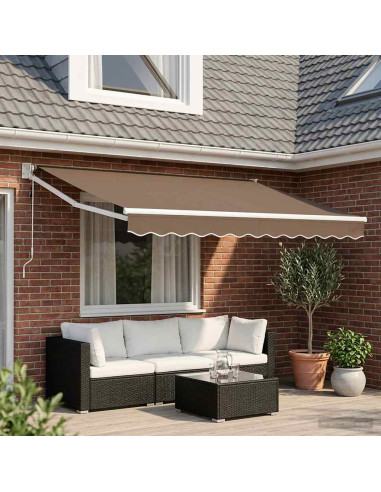 Tenda da Sole Tortora 3 x 2 m Poliestere e Metallo