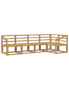 Set di divani da esterno 5 pcs Bianco Legno di Acacia Massello 2