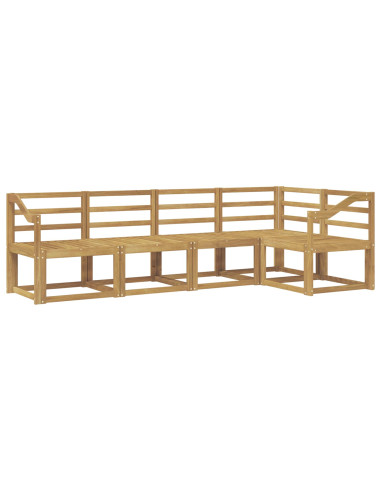 Set di divani da esterno 5 pcs Bianco Legno di Acacia Massello