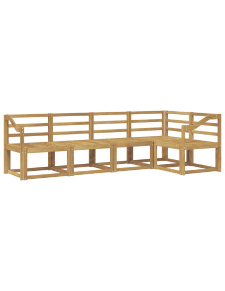 Set di divani da esterno 5 pcs Bianco Legno di Acacia Massello