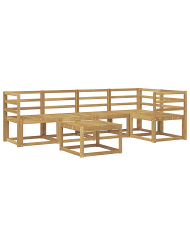 Set di divani da esterno 6 pcs Bianco Legno di Acacia Massello