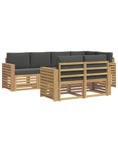 Set di divani da esterno 7 pcs Bianco e Antracite 2