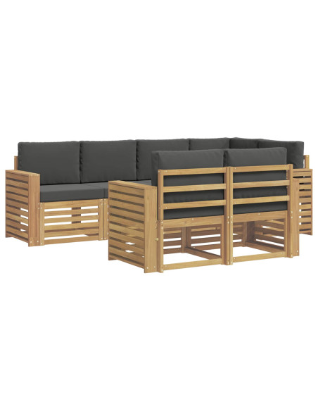 Set di divani da esterno 7 pcs Bianco e Antracite