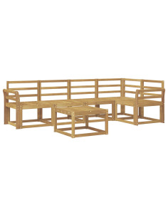 Set di divani da esterno 6 pcs Bianco Legno di Acacia Massello 2