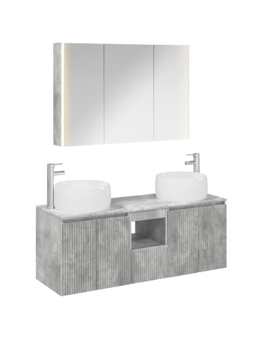 Set di Armadi da Bagno 4 pcs Grigio Cemento