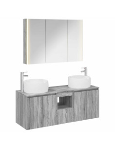 Set di Armadi da Bagno 4 pcs Sonoma grigio Legno ingegnerizzato