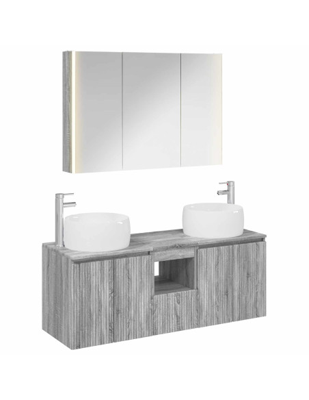 Set di Armadi da Bagno 4 pcs Sonoma grigio Legno ingegnerizzato