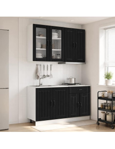 Unità Cucina LUCCA 4 pcs Nero Legno ingegnerizzato