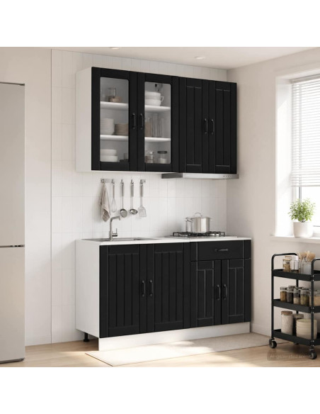 Unità Cucina LUCCA 4 pcs Nero Legno ingegnerizzato