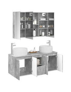 Set di Armadi da Bagno 4 pcs Grigio Cemento 2