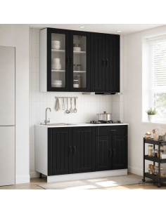 Unità Cucina LUCCA 4 pcs Nero Legno ingegnerizzato