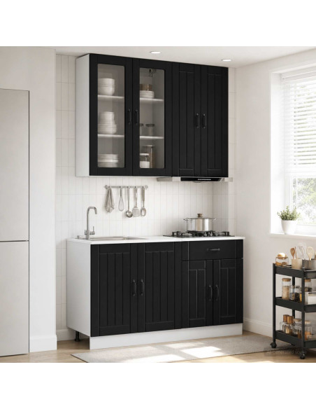 Unità Cucina LUCCA 4 pcs Nero Legno ingegnerizzato