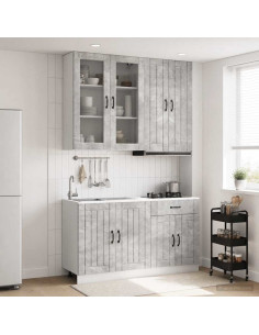 Unità Cucina LUCCA 4 pcs Grigio Cemento Legno ingegnerizzato