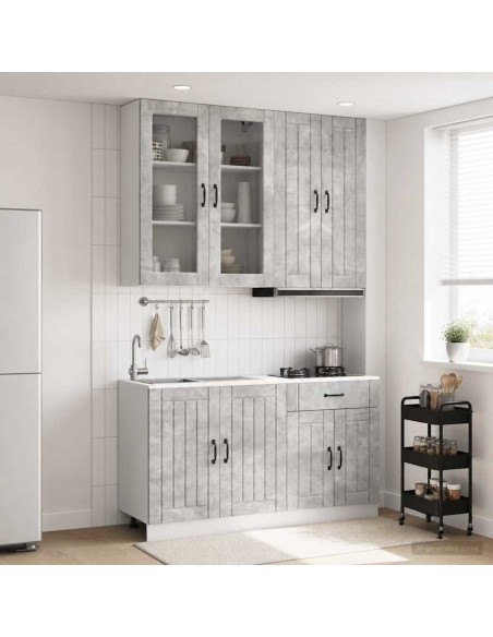 Unità Cucina LUCCA 4 pcs Grigio Cemento Legno ingegnerizzato