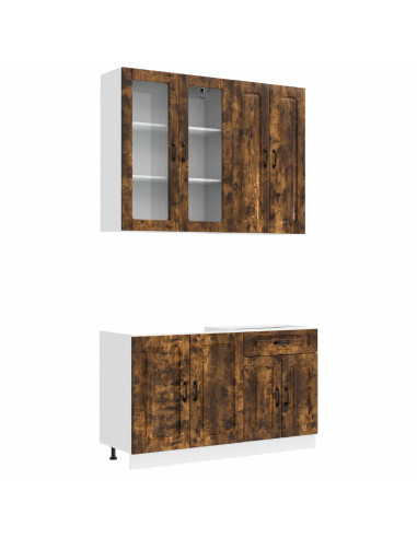Unità Cucina KALMAR 4 pcs Rovere Fumo Legno ingegnerizzato