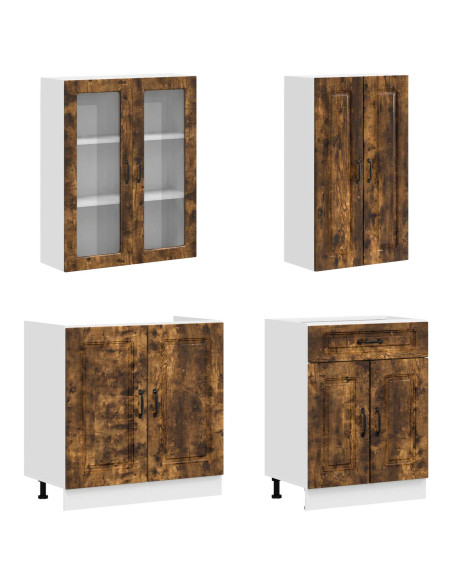 Unità Cucina KALMAR 4 pcs Rovere Fumo Legno ingegnerizzato