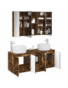 Set di Armadi da Bagno 4 pcs Rovere Fumo Legno ingegnerizzato 2
