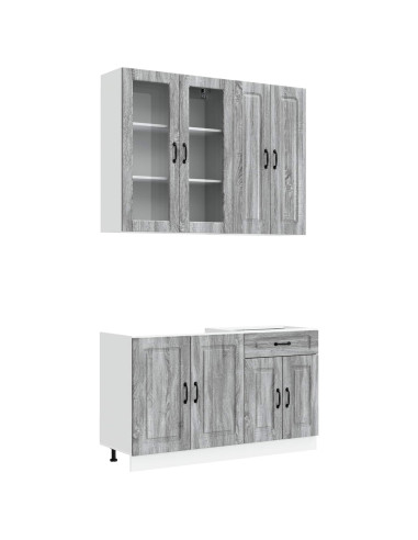 Unità Cucina KALMAR 4 pcs Sonoma grigio Legno ingegnerizzato