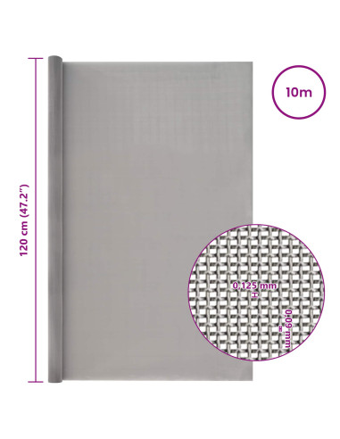 Rete per schermatura 120 x 1000 cm 120 Mesh Argento