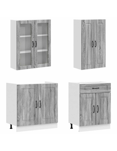 Unità Cucina KALMAR 4 pcs Sonoma grigio Legno ingegnerizzato