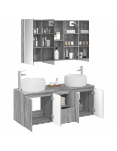 Set di Armadi da Bagno 4 pcs Sonoma grigio Legno ingegnerizzato 2