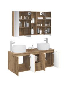 Set di Armadi da Bagno 4 pcs Rovere Artigianale 2