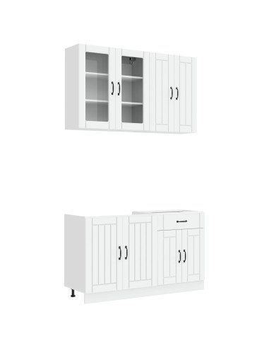 Unità Cucina LUCCA 4 pcs Bianco Legno ingegnerizzato