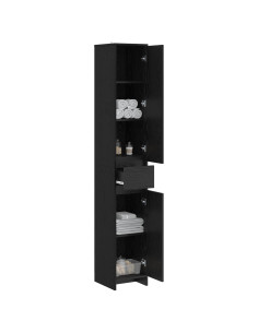 Mobile da Bagno Rovere Nero 30 x 33 x 190 cm 2