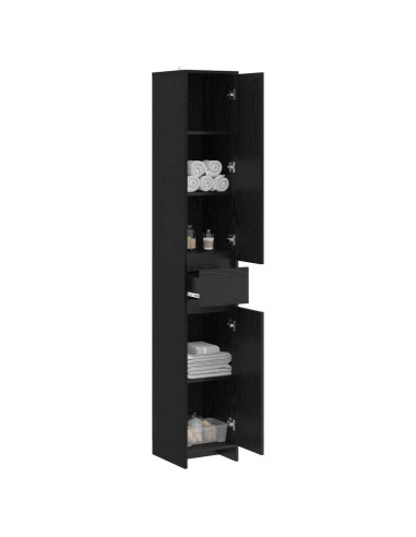 Mobile da Bagno Rovere Nero 30 x 33 x 190 cm