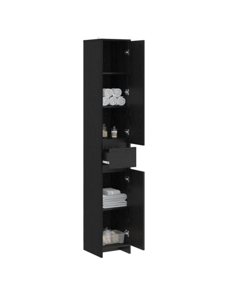 Mobile da Bagno Rovere Nero 30 x 33 x 190 cm