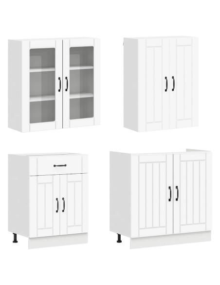 Unità Cucina LUCCA 4 pcs Bianco Legno ingegnerizzato