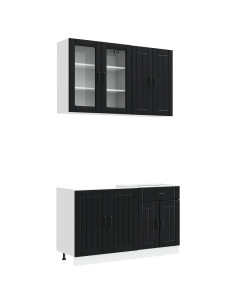 Unità Cucina LUCCA 4 pcs Nero Legno ingegnerizzato 2