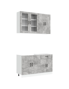 Unità Cucina LUCCA 4 pcs Grigio Cemento Legno ingegnerizzato 2