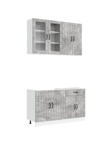 Unità Cucina LUCCA 4 pcs Grigio Cemento Legno ingegnerizzato