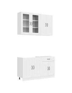 Unità Cucina LUCCA 4 pcs Bianco Lucido Legno ingegnerizzato 2