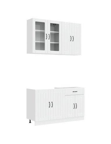 Unità Cucina LUCCA 4 pcs Bianco Lucido Legno ingegnerizzato