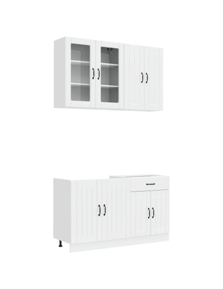 Unità Cucina LUCCA 4 pcs Bianco Lucido Legno ingegnerizzato