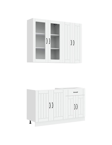 Unità Cucina LUCCA 4 pcs Bianco Legno ingegnerizzato