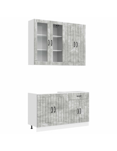 Unità Cucina LUCCA 4 pcs Grigio Cemento Legno ingegnerizzato