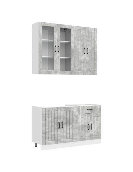 Unità Cucina LUCCA 4 pcs Grigio Cemento Legno ingegnerizzato