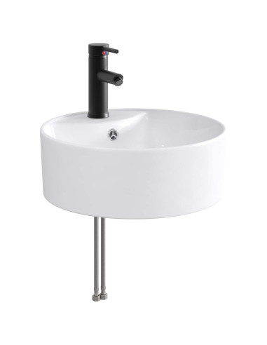 Lavabo da bagno Nero Opaco 40,5 x 40,5 x 15 cm Metallo