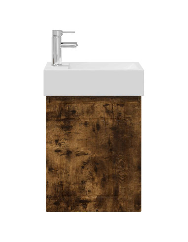 Mobile bagno con rubinetto Rovere Fumo 45,5 x 25,5 x 84 cm