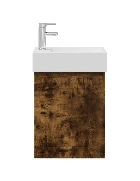 Mobile bagno con rubinetto Rovere Fumo 45,5 x 25,5 x 84 cm