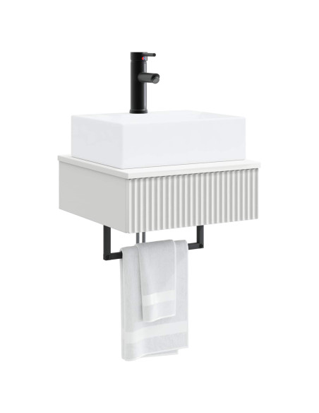 Lavabo da Parete Bianco 40 x 41 x 39 cm Legno ingegnerizzato