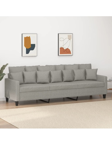 Divano a 3 Posti Grigio Chiaro 210 cm in Tessuto