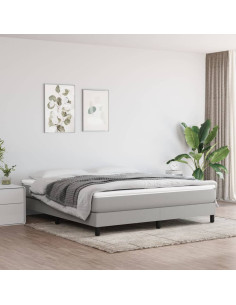 Materasso a Molle Insacchettate Rigidità Media Grigio Chiaro 152x203x20 cm Queen in Tessuto